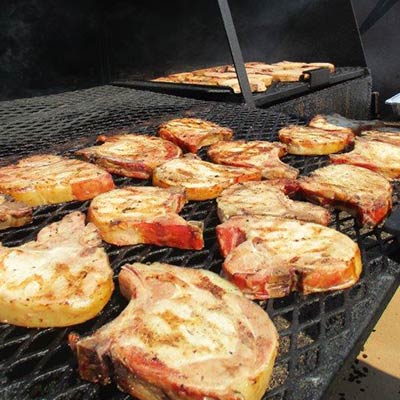 pork chops on grill